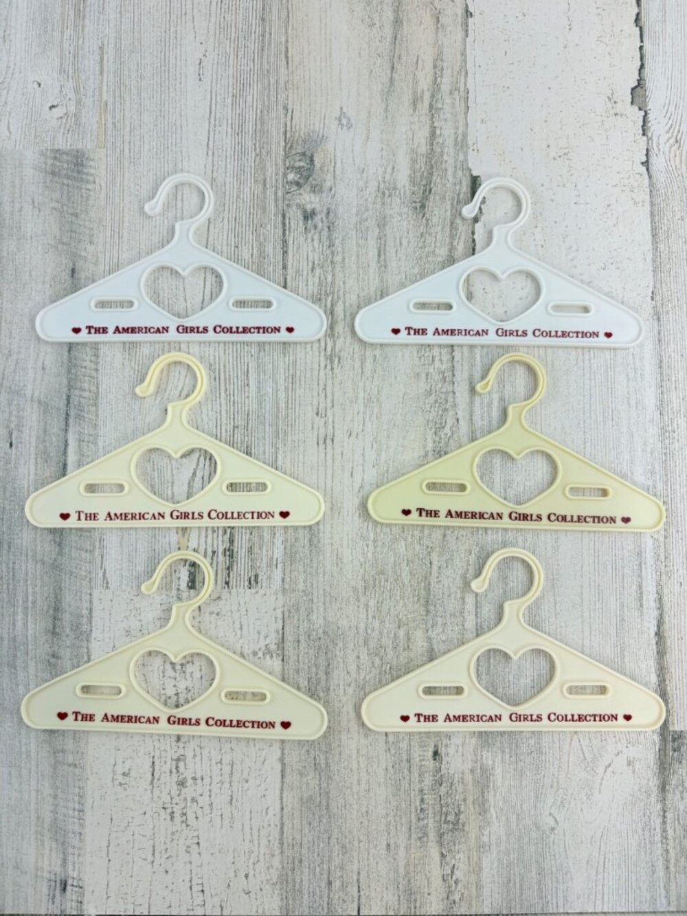 Lot of 6 PLEASANT COMPANY Original Heart Clothing Hangers American Girl Vtg